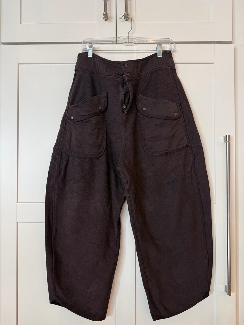 FP Movement by Free People Cropped Wide-Leg Utility Pants in Dark Brown